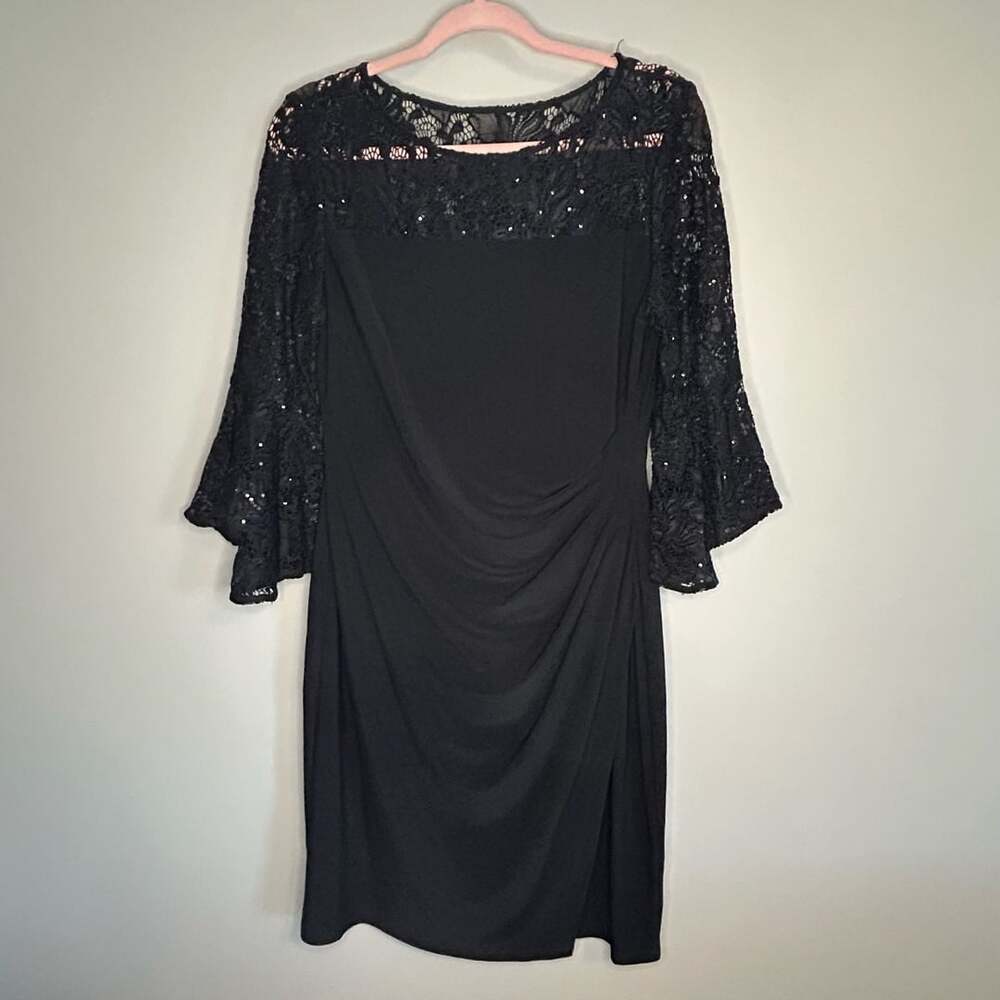 Lauren Ralph Lauren Black Lace Trim Dress
